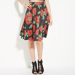 Rose A-line midi skirt